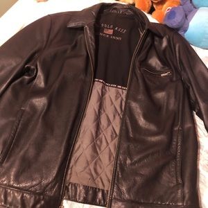us polo assn black leather jacket